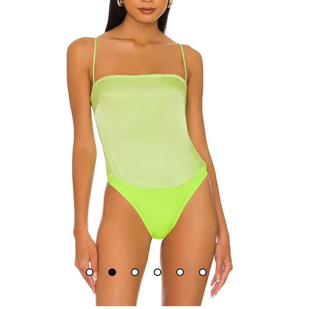 WeWoreWhat Strappy Thong Bodysuit in Sharp Green
